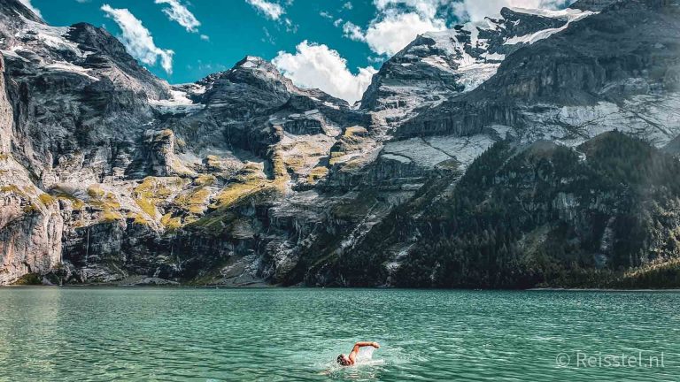 Oeschinensee, Zwitserland, zwemmen, header