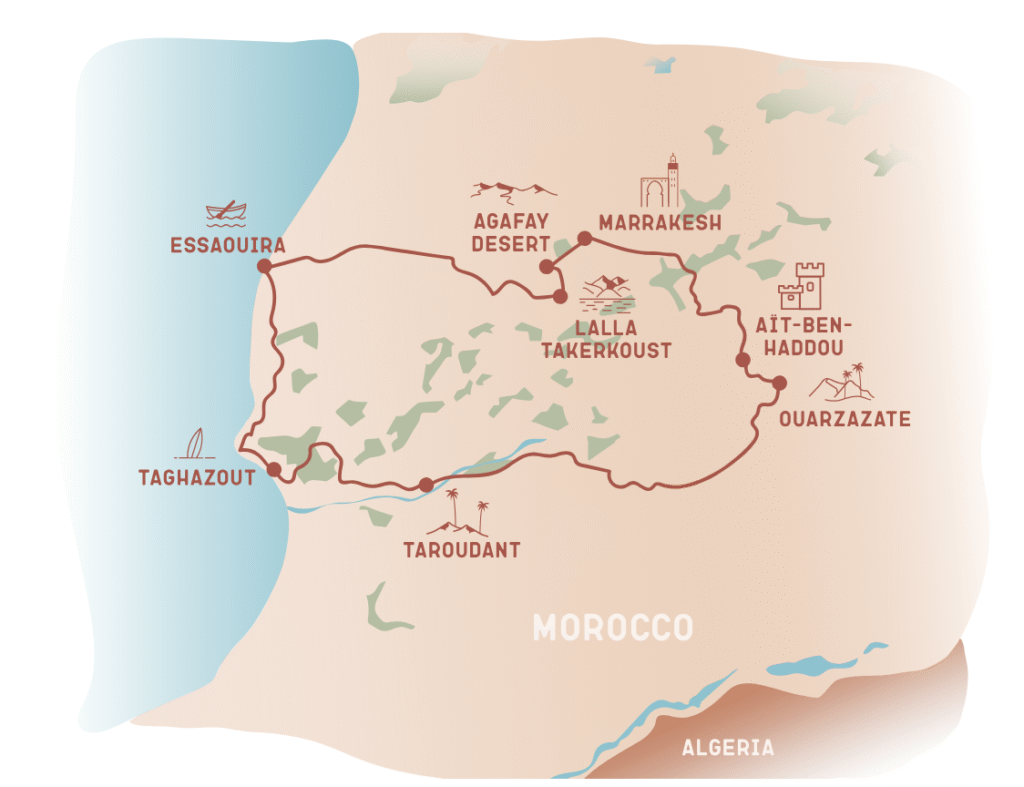 Morocco Nomads reisroute